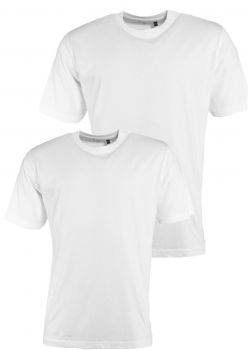 2 piezas de camisetas para hombres de manga corta con escote redondo de color blanco talla S/48-XXL/56