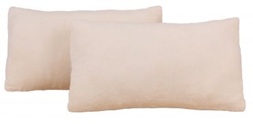 Betz 2 St. ROMANIA Kuscheldecken oder 2 St. Kuschelkissen mit Füllung in verschiedenen Größen Farbe beige