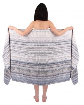 Betz 1 drap de bain / serviette à sauna à carreaux en 100% coton taille 100x200 cm multicolore clair