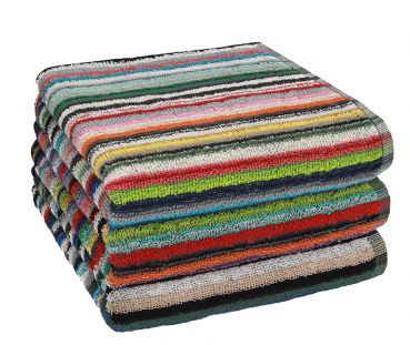 Betz lot de 3 serviettes de travail torchons de mineur de taille 50 x 90 cm 100% coton aux rayures colorées