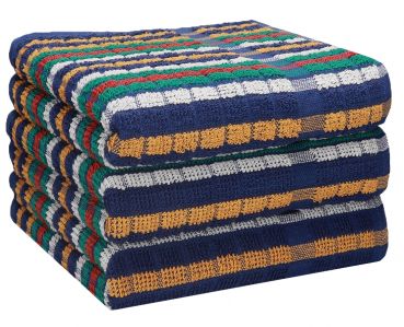 Betz Lot de serviettes de travail foulard de mine  MCT 14  taille 45 x 85 cm 100% coton à rayures colorées