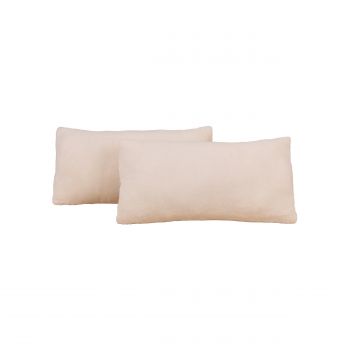 Betz 2 couvertures polaires douces taille 140x190 cm ou 2 coussins remplis toucher peluche tailles d'env. 36x36 cm, 25x50 cm, 20x40 cm ROMANIA couleur beige