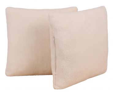 Betz 2 St. ROMANIA Kuscheldecken oder 2 St. Kuschelkissen mit Füllung in verschiedenen Größen Farbe beige