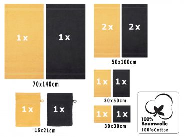 10-tlg. Handtuchset "Premium" - weiß Qualität 470 g/m², 2 Duschtücher 70 x 140 cm, 4 Handtücher 50 x 100 cm, 2 Gästetücher 30 x 50 cm, 2 Waschhandschuhe 17 x 22 cm von Betz - Kopie - Kopie - Kopie