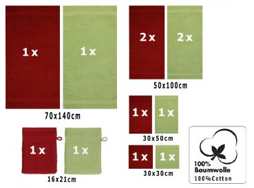 10-tlg. Handtuchset "Premium" - weiß Qualität 470 g/m², 2 Duschtücher 70 x 140 cm, 4 Handtücher 50 x 100 cm, 2 Gästetücher 30 x 50 cm, 2 Waschhandschuhe 17 x 22 cm von Betz - Kopie - Kopie - Kopie - Kopie