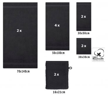 Betz 12-tlg. Handtuch-Set PREMIUM 100% Baumwolle 2 Liegetücher 4 Handtücher 2 Gästetücher 2 Seiftücher  2 Waschhandschuhe
