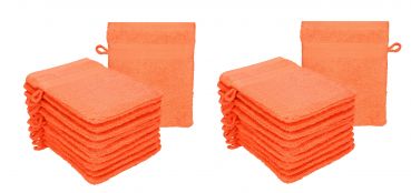 Betz Set di 20 guanti da bagno PREMIUM misure 16x21 cm 100% cotone colore arancio sanguinello