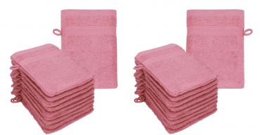 Betz lot de 20 gants de toilette PREMIUM taille 16x21 cm 100% coton couleur vieux rose