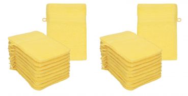 Betz Set di 20 guanti da bagno PREMIUM misure 16x21 cm 100% cotone colore giallo