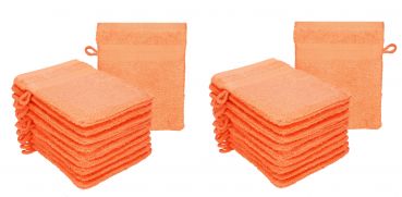 Betz Set di 20 guanti da bagno PREMIUM misure 16x21 cm 100% cotone colore arancione