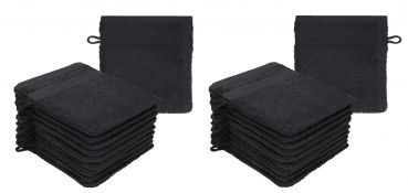 Betz Set di 20 guanti da bagno PREMIUM misure 16x21 cm 100% cotone colore grafite