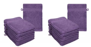 Betz Set di 20 guanti da bagno PREMIUM misure 16x21 cm 100% cotone colore lilla