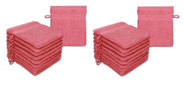 Betz Set di 20 guanti da bagno PREMIUM misure 16x21 cm 100% cotone colore rosso lampone