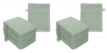 Betz Set di 20 guanti da bagno PREMIUM misure 16x21 cm 100% cotone colore verde fieno