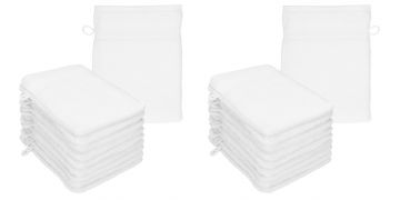 Betz 20 Manoplas de baño PREMIUM 100% algodón 16x21cm Color blanco