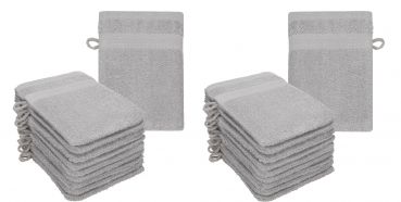 Betz lot de 20 gants de toilette PREMIUM taille 16x21 cm 100% coton couleur gris argenté