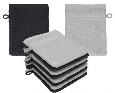 Betz Pack of 10 Wash Mitts PREMIUM 100% Cotton 16x21 cm graphite - silver grey