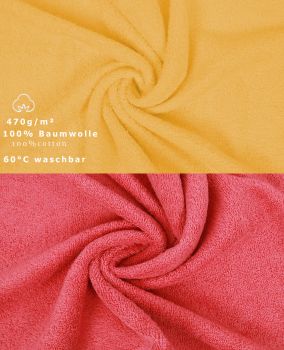 Betz 10 Lavette salvietta asciugamano per il bidet Premium 100% cotone misure 30x30 cm colore giallo miele e rosso lampone