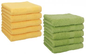 Betz 10 Lavette salvietta asciugamano per il bidet Premium 100% cotone misure 30x30 cm colore giallo miele e verde avocado