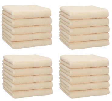 Betz Lot de 20 serviettes débarbouillettes PREMIUM taille: 30x30 cm 100% Coton couleur beige