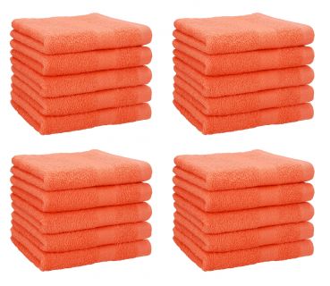 Betz Lot de 20 serviettes débarbouillettes PREMIUM taille: 30x30 cm 100% Coton couleur orangé sang