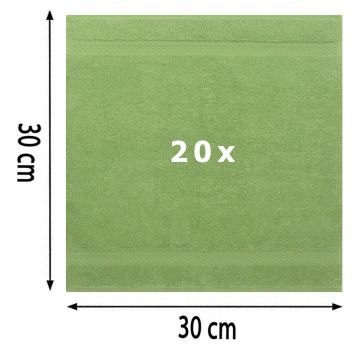 Betz PREMIUM Seifetücher-Set - 20 teiliges Seiftücher-Set -  Handtücher-Set - Händehandtücher - 30 x 30cm – Farbe apfelgrün