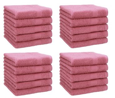 Betz Lot de 20 serviettes débarbouillettes PREMIUM taille: 30x30 cm 100% Coton couleur vieux rose