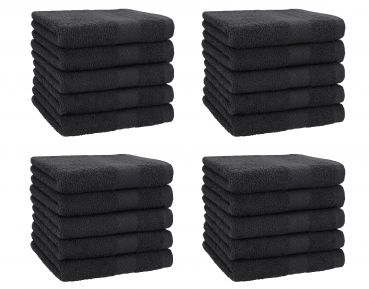 Betz Lot de 20 serviettes débarbouillettes PREMIUM taille: 30x30 cm 100% Coton couleur graphite