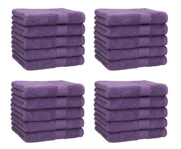 Betz Lot de 20 serviettes débarbouillettes PREMIUM taille: 30x30 cm 100% Coton couleur violet