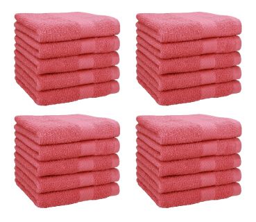 Betz Paquete de 20 toallas faciales PREMIUM 100% algodón 30x30 cm color rojo frambuesa