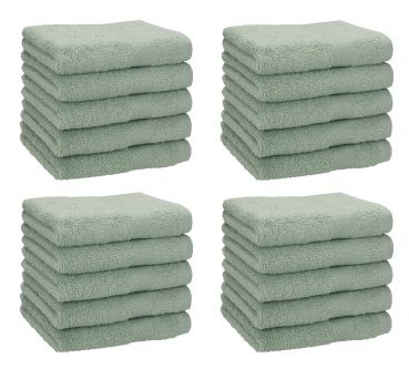 Betz Lot de 20 serviettes débarbouillettes PREMIUM taille: 30x30 cm 100% Coton couleur vert foin