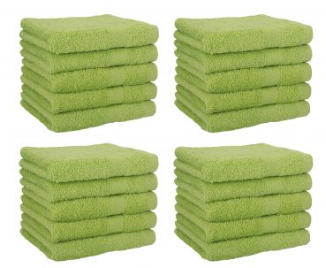 Betz Lot de 20 serviettes débarbouillettes PREMIUM taille: 30x30 cm 100% Coton couleur vert avocat