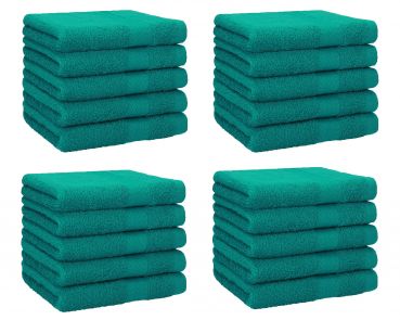 Betz Lot de 20 serviettes débarbouillettes PREMIUM taille: 30x30 cm 100% Coton couleur vert émeraude