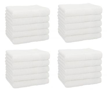Betz Paquete de 20 toallas faciales PREMIUM 100% algodón 30x30 cm color blanco
