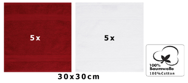 Toallas 10 Unidades 100% Algodón Rosa 30x30 Cm 600 Gsm Vidaxl Con