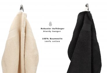 Betz Paquete de 10 toallas faciales PREMIUM 100% algodÃ³n 30x30 cm color  beige arena y