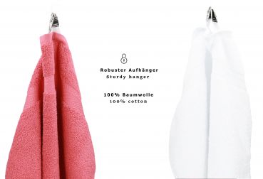 Betz 10 Lavette salvietta asciugamano per il bidet Premium 100 % cotone misure 30 x 30 cm colore rosso lampone e bianco