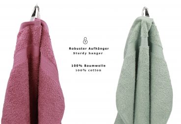 Betz 10 Lavette salvietta asciugamano per il bidet Premium 100 % cotone misure 30 x 30 cm colore frutti di bosco e verde fieno