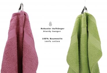Betz 10 Lavette salvietta asciugamano per il bidet Premium 100 % cotone misure 30 x 30 cm colore frutti di bosco e verde avocado