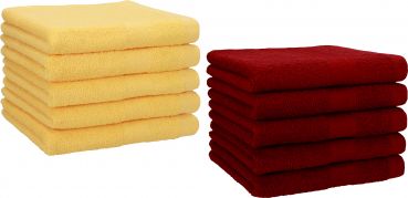 Betz 10 Piece Towel Set PREMIUM 100% Cotton 10 Guest Towels 30x50 cm colour honey and ruby