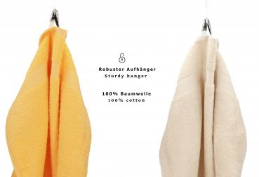 Betz 10 Piece Towel Set PREMIUM 100% Cotton 10 Guest Towels 30x50 cm colour honey and sand