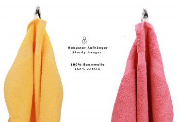 Betz 10 Piece Towel Set PREMIUM 100% Cotton 10 Guest Towels 30x50 cm colour honey and raspberry