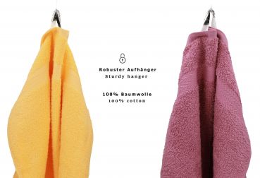 Betz 10 Piece Towel Set PREMIUM 100% Cotton 10 Guest Towels 30x50 cm colour honey and wild-berry