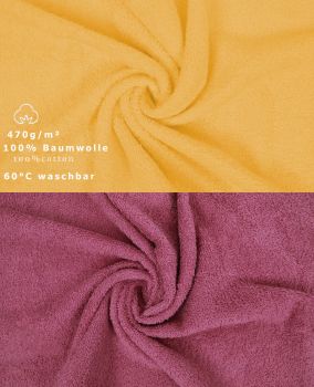 Betz 10 Piece Towel Set PREMIUM 100% Cotton 10 Guest Towels 30x50 cm colour honey and wild-berry