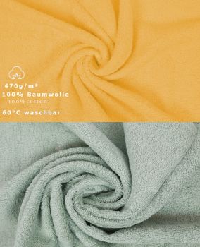 Betz 10 Piece Towel Set PREMIUM 100% Cotton 10 Guest Towels 30x50 cm colour honey and hay green