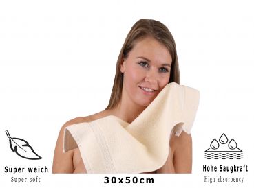 Betz PREMIUM Gästehandtücher-Set - 20 teiliges Gesichtstücher-Set -  Handtücher-Set - Händehandtücher - 30 x 50cm Beige