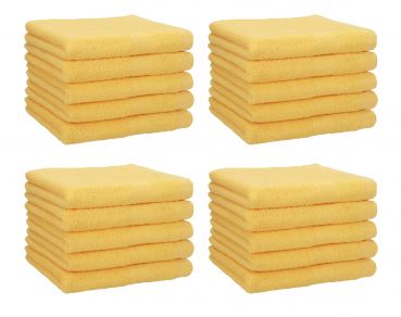 Betz Lot de 20 serviettes d'invités PREMIUM taille 30x50 cm 100% coton couleur jaune miel
