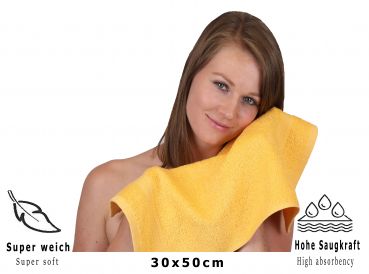 Betz 20 toallas de tocador PREMIUM 100% algodón 30x50 cm color amarillo miel