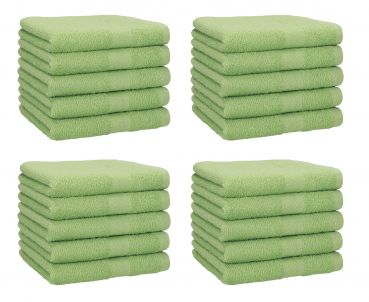 Betz Lot de 20 serviettes d'invités PREMIUM taille 30x50 cm 100% coton couleur vert pomme