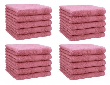 Betz Lot de 20 serviettes d'invités PREMIUM taille 30x50 cm 100% coton couleur vieux rose
